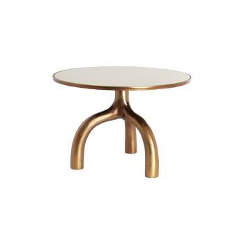 Măsuță de cafea în culoarea bronz/bej rotundă din sticlă ø 65 cm Mello – Light & Living