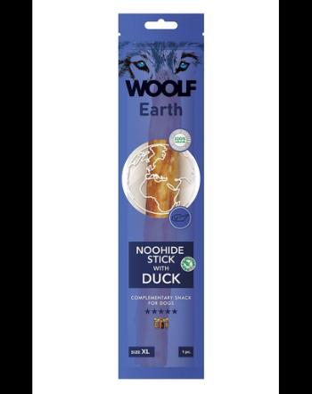 WOOLF Earth Noohide Stick with Duck XL 85g gustare baton cu rata pentru caine