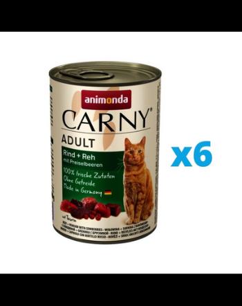 ANIMONDA Carny Adult set conserve pentru pisici 6 x 400 g vita, vanat, afine