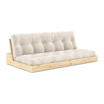 Canapea albă extensibilă cu tapițerie din catifea reiată  196 cm Base – Karup Design