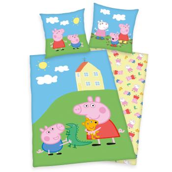 Lenjerie de pat copii, din bumbac, Peppa Pig Play, 140 x 200 cm, 70 x 90 cm