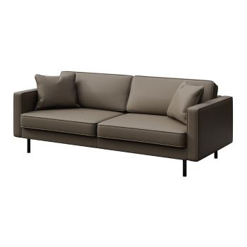 Canapea maro deschis cu tapițerie din piele 207 cm Kobo – MESONICA