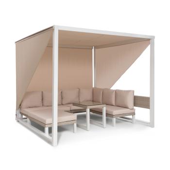 Blumfeldt Havana, Pavilion & Lounge-Set, 270x230x270cm, 4 canapele de două locuri, alb
