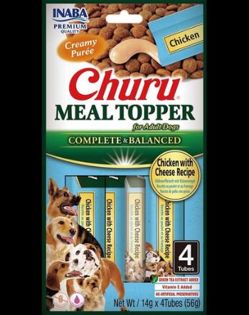 INABA Dog Meal Topper Chicken Cheese 4x14 g supliment cremos pui si branza pentru caini