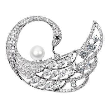 JwL Luxury Pearls Broșă exclusivă de broșe cu adevărat perle și cristale 2in1 JL0518