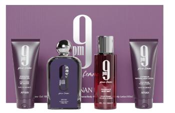 Afnan 9PM Pour Femme - EDP 100 ml + gel de duș 100 ml + voal de corp 150 ml + loțiune de corp 100 ml