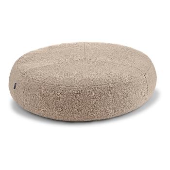 Pat  bej pentru câini din material bouclé ø 70 cm Senso Pouffe Greige S/M – MiaCara