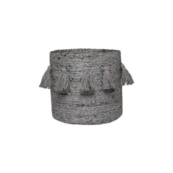 Coș din fibre de cânepă țesut manual Nattiot, ∅ 30 cm, gri