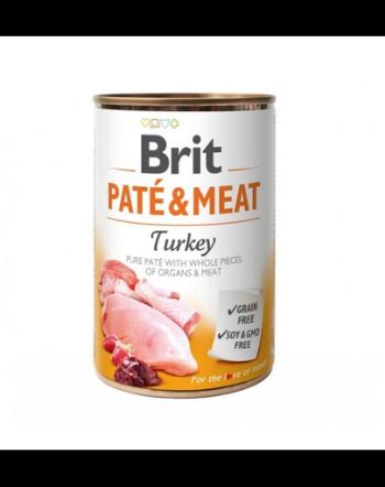 BRIT Pate&amp;Meat turkey 400 g Hrana pentru caini adulti, cu curcan