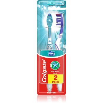 Colgate Max White Medium perie de dinti 2 buc