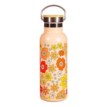 Sticlă pentru copii portocalie din oțel inoxidabil 500 ml 70s Floral - Sass & Belle