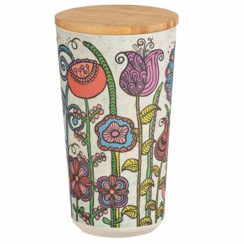 Doză Wenko Flowers, cu capac din bambus, 950 ml