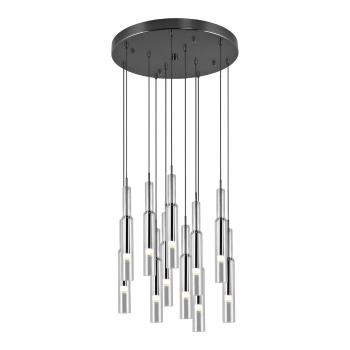 Lustră negru-argintiu  LED cu abajur din sticlă ø 50 cm Lucent – Trio Select