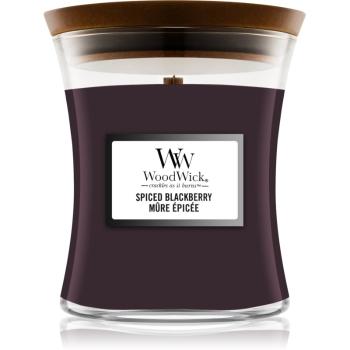 Woodwick Spiced Blackberry lumânare parfumată cu fitil din lemn 275 g