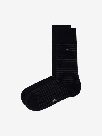 Tommy Hilfiger Small Stripe Sock Set de 2 perechi de șosete Negru