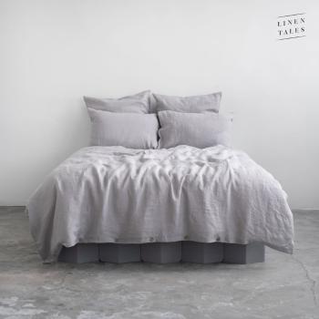 Lenjerie de pat gri deschis din in pentru pat de o persoană 140x200 cm Light Grey – Linen Tales