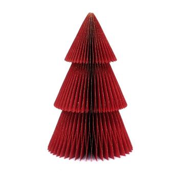 Decorațiune din hârtie pentru Crăciun, formă brad Only Natural, înălțime 22,5 cm, roșu