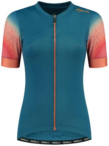 Tricou de ciclism Rogelli Valuri albastru / coral ROG351514