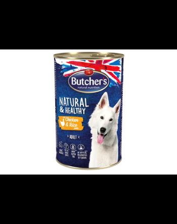 BUTCHER'S Dog Natural&amp;Healthy pate cu pui și orez 1200 g