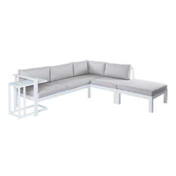 Set mobilier de grădină alb/gri pentru 5/6 persoane – LDK Garden