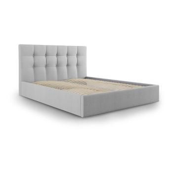 Pat dublu Mazzini Beds Nerin, 140 x 200 cm, gri deschis