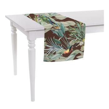 Napron Mike & Co. NEW YORK Jungle Birds, 140 x 40 cm, maro-verde