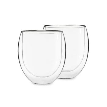 Feelino Ice set, 2 cești de ceai, set de 2, 400 ml, sticlă borosilicată de înaltă calitate, sigură pentru mașina de spălat vase