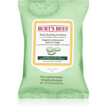 Burt’s Bees Cucumber & Sage Servetele demachiante  pentru ten normal spre uscat 30 buc