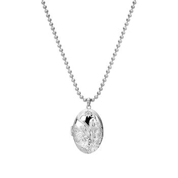 Hot Diamonds Colier oval argintiu cu diamante Memories Locket DP773