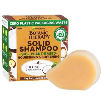 Garnier Șampon solid nutritiv și de înmuiere pentru părul uscat  Botanic Therapy (Coconut &amp; Macadamia Solid Shampoo) 60 g