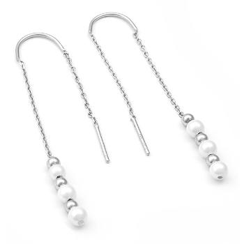 Beneto Cercei lungi eleganți din argint cu perle AGUV2216