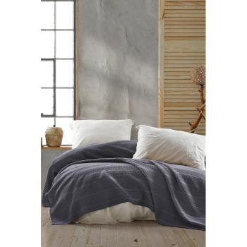 Cuvertură gri din bumbac pentru pat dublu 220x235 cm Leona - Mijolnir