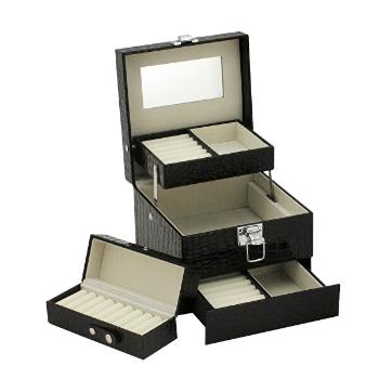 JK Box Negru cutie de bijuterii SP-252 / A25 / N