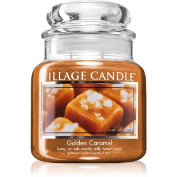 Village Candle Golden Caramel lumânare parfumată  (Glass Lid) 389 g