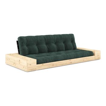 Canapea verde-închis extensibilă cu tapițerie din catifea reiată  244 cm Base – Karup Design