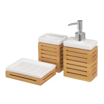 Set de accesorii de baie în culoare naturală din bambus – Casa Selección