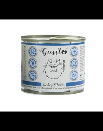 GUSSTO Cat Fresh Turkey &amp; Tuna pachet hrana umeda pisici 6x200 g ton si curcan