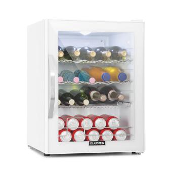 Klarstein Beersafe XL Quartz, frigider, A++, 60 l, LED, 2 grile metalice, uși din sticlă, alb