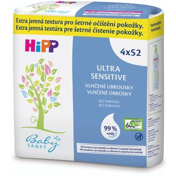 Hipp Babysanft Ultra Sensitive Șervețele umede pentru copii fara parfum 4x52 buc