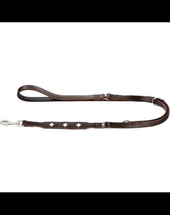 HUNTER Swiss Lesa reglabila din piele pentru caini 1,3cm/2m, maro inchis