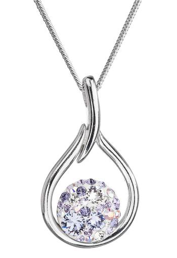 Evolution Group Colier argintiu atemporal cu cristale Swarovski 32075.3 violet (lanț, pandantiv)