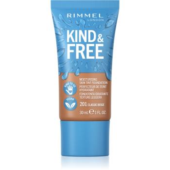Rimmel Kind & Free machiaj ușor de hidratare culoare 201 Classic Beige 30 ml