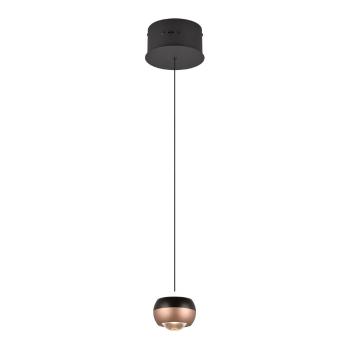 Lustră negru-arămiu  LED cu abajur din metal ø 15,5 cm Orbit – Trio Select