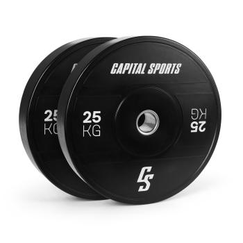 Capital Sports Elongate 2020, discuri, 2 x 25 kg, cauciuc dur, 50,4 mm