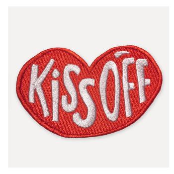 Patch în formă de buze U Studio Design Kiss Off, 8,5 x 11 cm, roșu