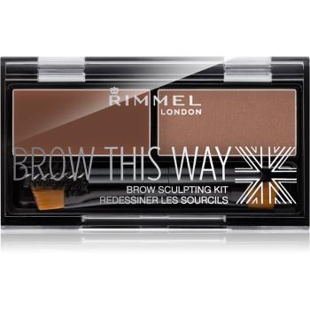 Rimmel Brow This Way paleta pentru machiaj sprancene culoare 002 Medium Brown 2.4 g