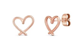 Vuch Cercei bronz minimaliști Inimă Emery Rose Gold