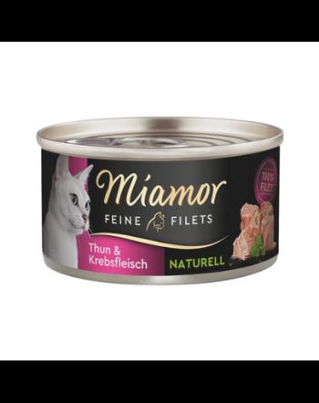 MIAMOR Feine Filets Naturell Tuna&amp;Crab 80g ton si crab in sos propriu, hrana pisica