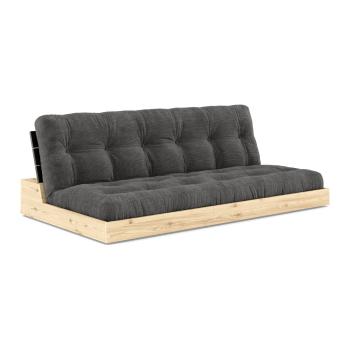 Canapea negru-gri antracit extensibilă cu tapițerie din catifea reiată  196 cm Base – Karup Design