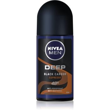 Nivea Men Deep deodorant roll-on antiperspirant pentru barbati Black Carbon Espresso 50 ml